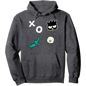 image:imageBadtz  Maru and Friends Patched Hoodie Pullover HoodieDark Heather Grey
