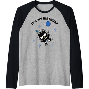 image:imageBadtzMaru Its My Birthday Raglan Baseball TeeBlackAthletic Heather