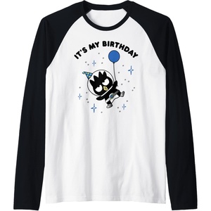 image:imageBadtzMaru Its My Birthday Raglan Baseball TeeBlackWhite