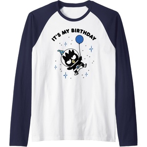 image:imageBadtzMaru Its My Birthday Raglan Baseball TeeNavy BlueWhite