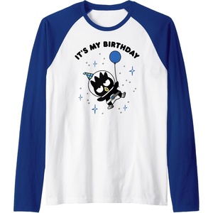 image:imageBadtzMaru Its My Birthday Raglan Baseball TeeRoyal BlueWhite