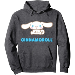 image:imageCinnamoroll Character Front and Back Pullover Hoodie SmallDark Heather Grey