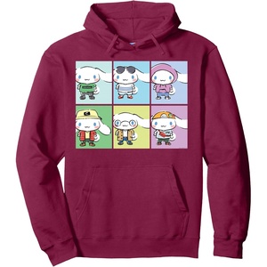 image:imageCinnamoroll Collection Streetwear Squares Pullover HoodieBurgundy