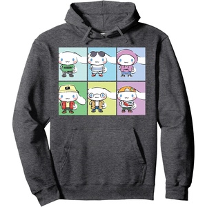 image:imageCinnamoroll Collection Streetwear Squares Pullover HoodieDark Heather Grey