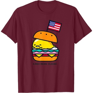 image:imageGudetama American Classic Burger Tee Shirt TShirtBurgundy
