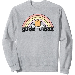 image:imageGudetama Gude Vibes Good Vibes Rainbow SweatshirtHeather Grey