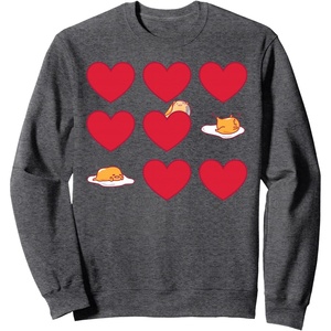 image:imageGudetama Hearts amp Eggs Valentines SweatshirtDark Heather Grey