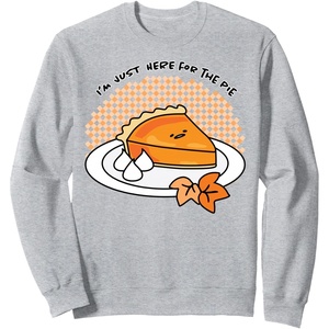 image:imageGudetama Im Here for the Pie Thanksgiving Sweatshirt SweatshirtHeather Grey