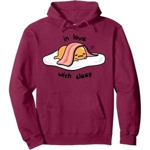 image:imageGudetama In Love with Sleep Hoodie Pullover HoodieBurgundy