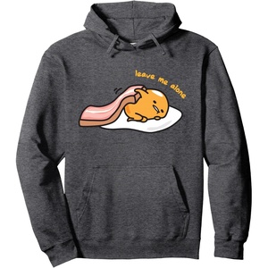 image:imageGudetama Leave Me Alone Bacon Blanket Hoodie Pullover HoodieDark Heather Grey