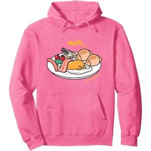 image:imageGudetama Meh Breakfast Plate Hoodie Pullover HoodieBright Pink