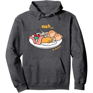 image:imageGudetama Meh Breakfast Plate Hoodie Pullover HoodieDark Heather Grey