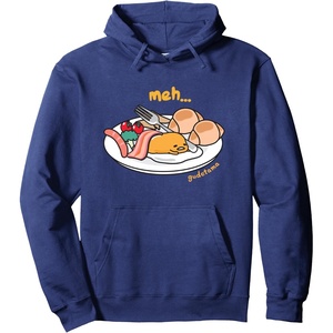 image:imageGudetama Meh Breakfast Plate Hoodie Pullover HoodieNavy Blue