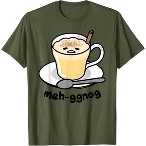 image:imageGudetama Meh Eggnog Holiday Tee Shirt TShirtOlive Green