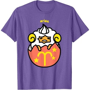 image:imageGudetama Zodiac Aries Tee Shirt TShirtPurple Heather