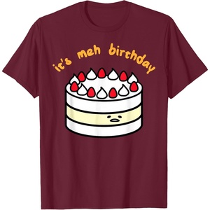 image:imageGudetama the Lazy Egg Its Meh Birthday Cake TShirtBurgundy