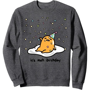 image:imageGudetama the Lazy Egg Its Meh my Birthday Confetti Party SweatshirtDark Heather Grey