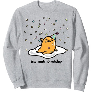 image:imageGudetama the Lazy Egg Its Meh my Birthday Confetti Party SweatshirtHeather Grey