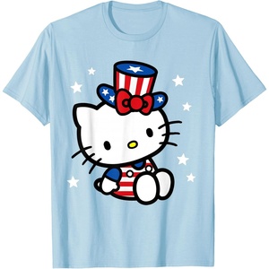 image:imageHello Kitty American 4th of July Tee Shirt TShirt for Women Girls Kids MenBaby Blue