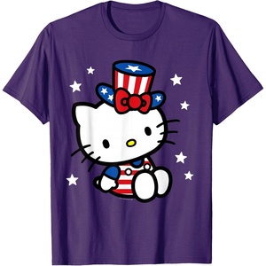 image:imageHello Kitty American 4th of July Tee Shirt TShirt for Women Girls Kids MenPurple