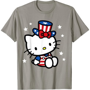 image:imageHello Kitty American 4th of July Tee Shirt TShirt for Women Girls Kids MenSlate Grey