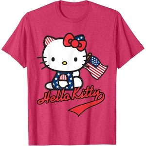image:imageHello Kitty American Flag Tee Shirt TShirtRed Heather