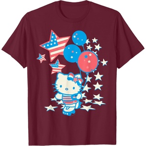 image:imageHello Kitty American Star Tee Shirt TShirtBurgundy