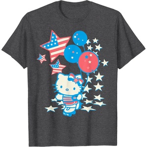 image:imageHello Kitty American Star Tee Shirt TShirtDark Heather Grey