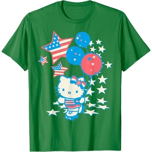 image:imageHello Kitty American Star Tee Shirt TShirtKelly Green
