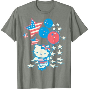 image:imageHello Kitty American Star Tee Shirt TShirtOlive Heather