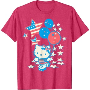 image:imageHello Kitty American Star Tee Shirt TShirtRed Heather