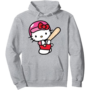 image:imageHello Kitty Baseball Player Hoodie Pullover HoodieHeather Grey