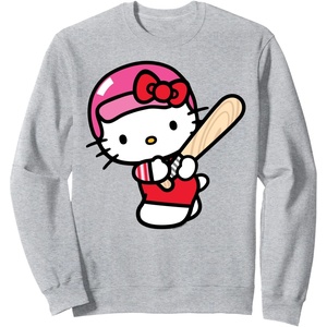 image:imageHello Kitty Baseball Player Sweatshirt SweatshirtHeather Grey