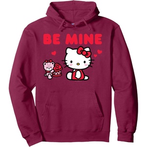 image:imageHello Kitty Be Mine Chocolates Valentines Pullover HoodieBurgundy