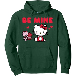 image:imageHello Kitty Be Mine Chocolates Valentines Pullover HoodieDark Green