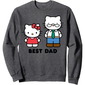 image:imageHello Kitty Best Dad Fathers Day SweatshirtDark Heather Grey