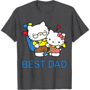image:imageHello Kitty Best Dad Fathers Day Tee Shirt TShirtDark Heather Grey