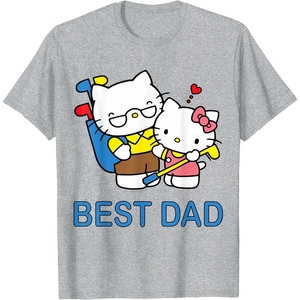 image:imageHello Kitty Best Dad Fathers Day Tee Shirt TShirtHeather Grey