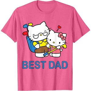 image:imageHello Kitty Best Dad Fathers Day Tee Shirt TShirtPink Heather