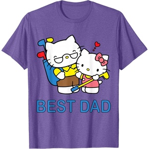 image:imageHello Kitty Best Dad Fathers Day Tee Shirt TShirtPurple Heather