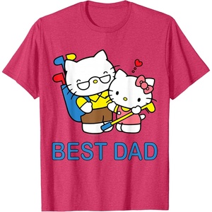 image:imageHello Kitty Best Dad Fathers Day Tee Shirt TShirtRed Heather