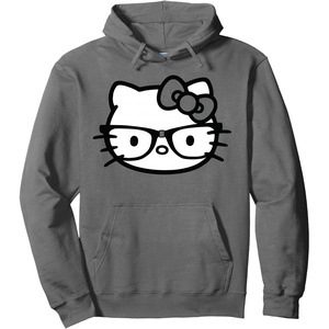image:imageHello Kitty Black and White Nerd Glasses Pullover HoodieAsphalt Grey
