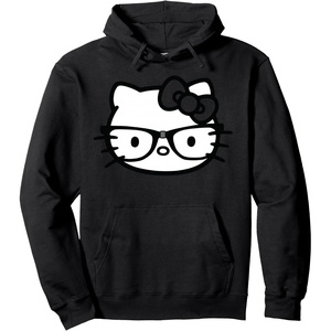 image:imageHello Kitty Black and White Nerd Glasses Pullover HoodieBlack