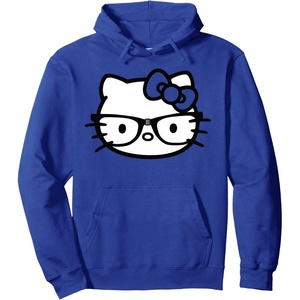 image:imageHello Kitty Black and White Nerd Glasses Pullover HoodieRoyal Blue