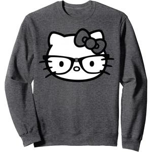 image:imageHello Kitty Black and White Nerd Glasses SweatshirtDark Heather Grey
