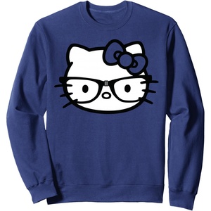 image:imageHello Kitty Black and White Nerd Glasses SweatshirtNavy Blue