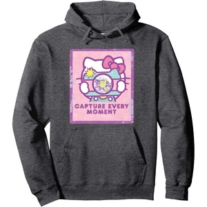 image:imageHello Kitty Capture Every Moment Instant Camera Photo Pullover HoodieDark Heather Grey