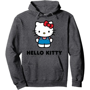 image:imageHello Kitty Character Front and Back Pullover HoodieDark Heather Grey