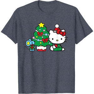image:imageHello Kitty Christmas Tree Tee Shirt TShirtHeather Blue