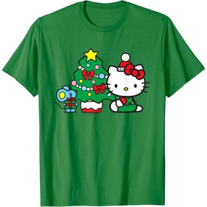 image:imageHello Kitty Christmas Tree Tee Shirt TShirtKelly Green